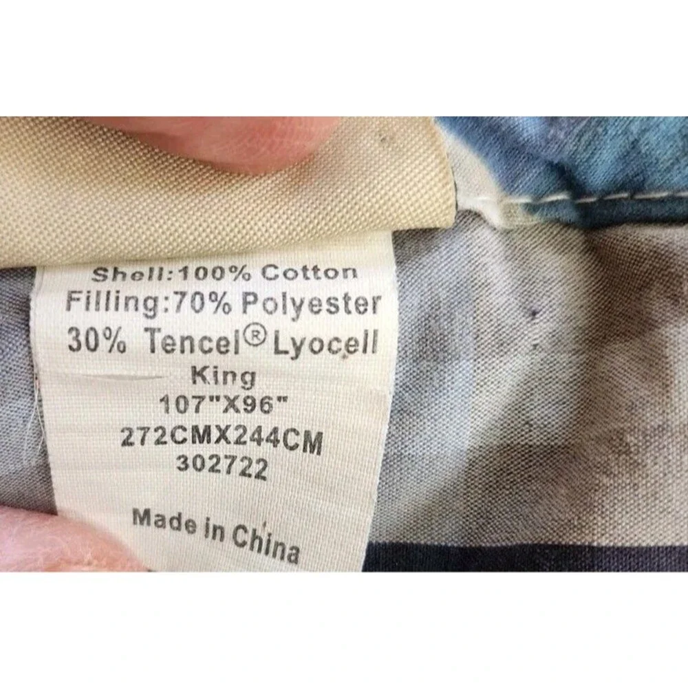 Vintage LL Bean Plaid Comforter Bedding Blanket 107x96 Inches King size Flaws Se